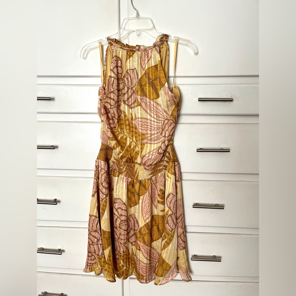 White House Black Market Floral Halter Neck Dress size 10 - Picture 7 of 13